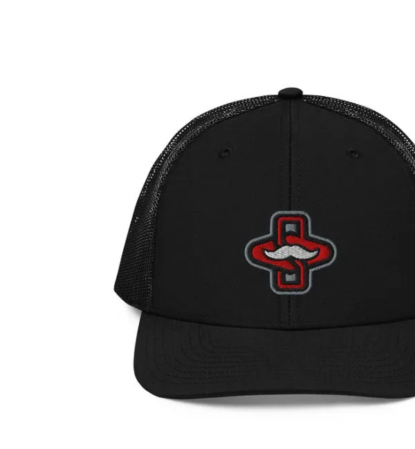 The Scarlet Standard icon trucker hat with badge logo